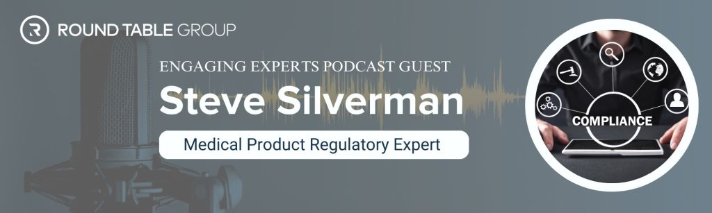 Podcast background with FDA medical regulatory image.