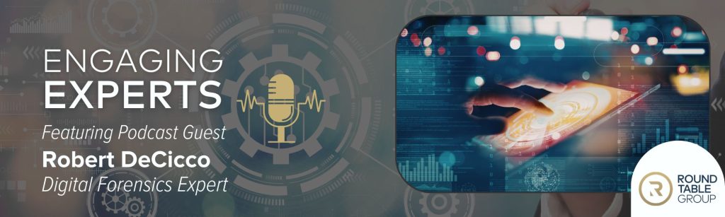 Digital Forensics concept with fingerprint and identity